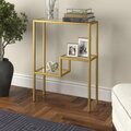 Hudson & Canal 22 in. Lovett Rectangular Console Table, Brass AT1704